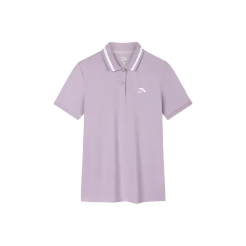 Anta Life Collection Polo Shirt Women's Gray Wisteria Purple