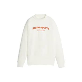 PUMA TEAM Crew Fleece Sweatshirt Women's White
