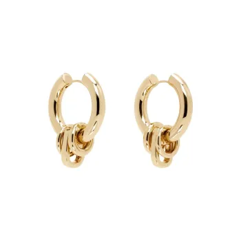 Laura Lombardi 14K Gold Plated 925 Sterling Silver, Brass Earrings Women's Gold