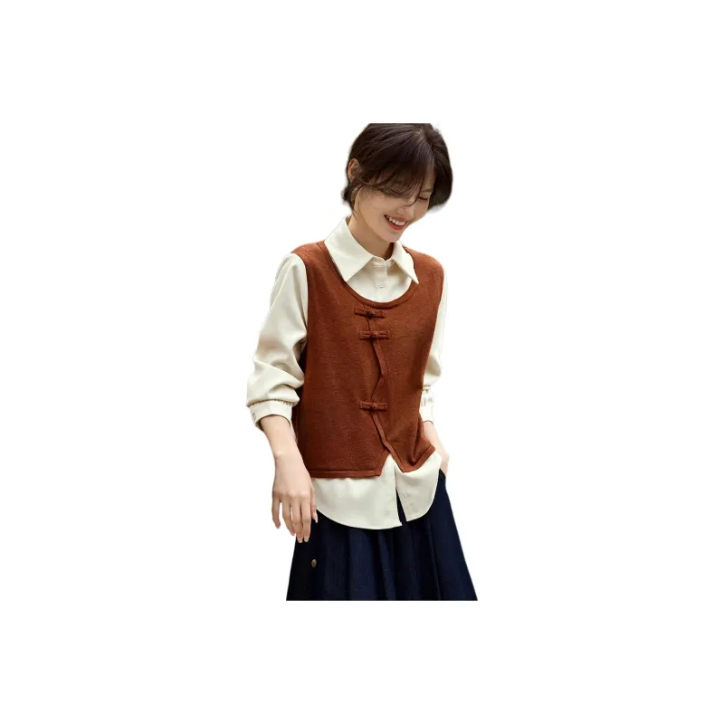 XWI Shirt Women's Red & Beige White-0