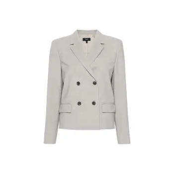 THEORY Double Breasted Cropped Tailored Blazer