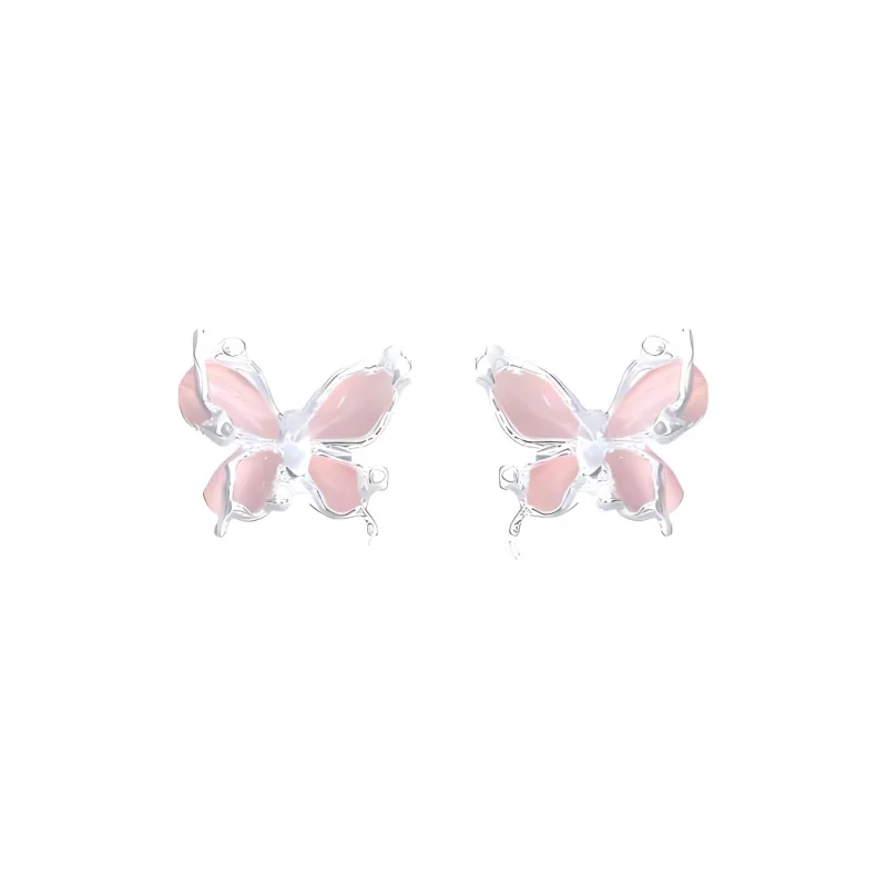 ZWU Glass Cat Eye Stud Earrings Women's-0