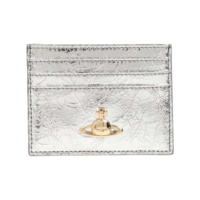 Vivienne Westwood Cow Leather Card Holder Women's Silver-0