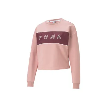 PUMA STYLE CAT Satin Crew Sweatshirt Women's Pink