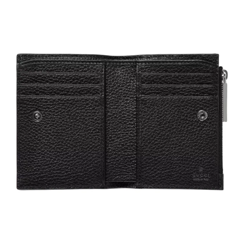 GUCCI Leather Wallet Small Size Men's Black-1