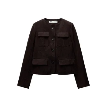ZARA ZW Series Jackets Coats Women's Chocolate