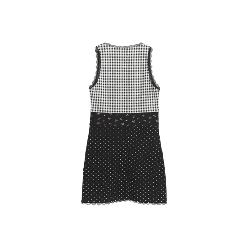 QYPRF Sleeveless Dress Women's Black White-1