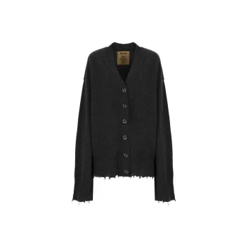 UMA WANG Raw Cut V Neck Cardigan