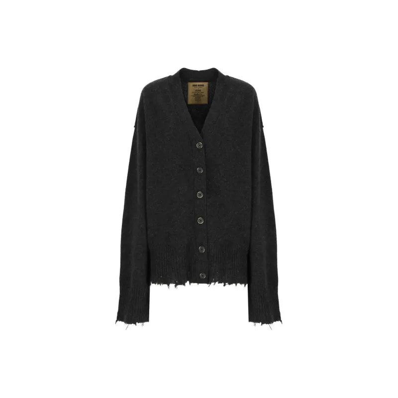 UMA WANG Raw Cut V Neck Cardigan-0