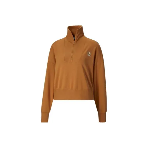 PUMA Sudadera Sobredimensionada Con Media Cremallera Para Mujer Infuse