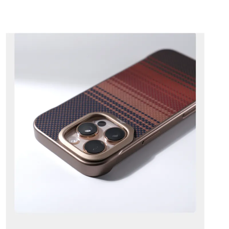 DEPA PC Material Borderless Kevlar Texture Magnetic Phone Cases Compatibility Apple 12/13/14/15/16 Series Minimalist-1