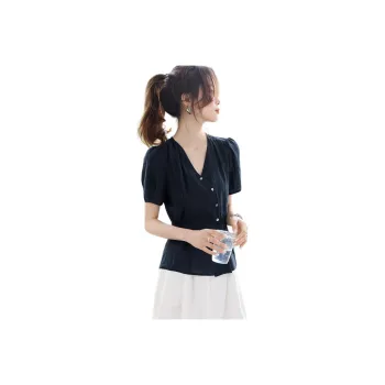 Mo Han Yi Mei Shirt Women's Navy Blue