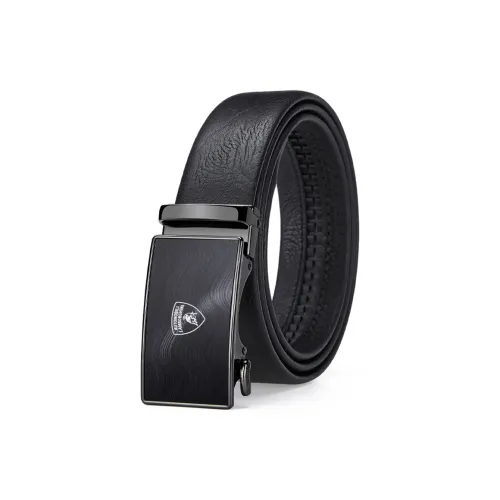 Automobili Lamborghini Cow Leather Belts Men's 3.5cm