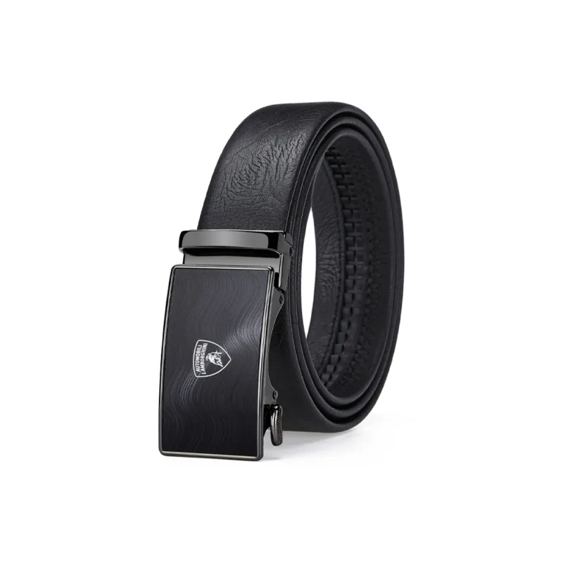 Automobili Lamborghini Cow Leather Belts Men's 3.5cm-0