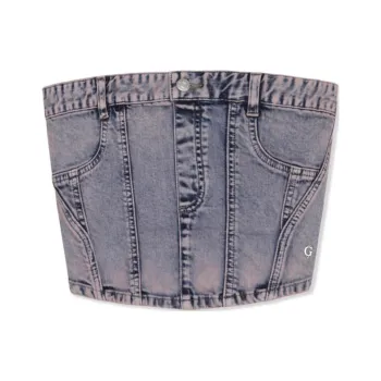 GUESS Strapless Top Women's Gray Pink