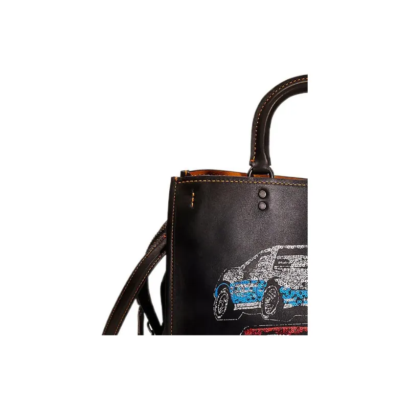 COACH Rogue Glove Tanning Tote Bag Shopping Bag Handbag Crossbody Bag Large Size Women's Black-1