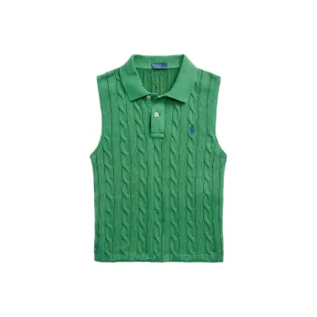 Polo Ralph Lauren Cable knit Cotton Polo Top
