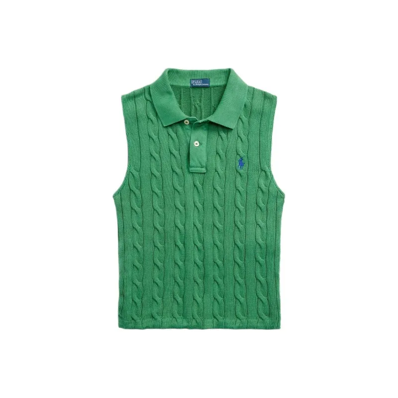 Polo Ralph Lauren Cable-knit Cotton Polo Top-0