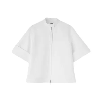 JIL SANDER Zip-up Cotton Overshirt