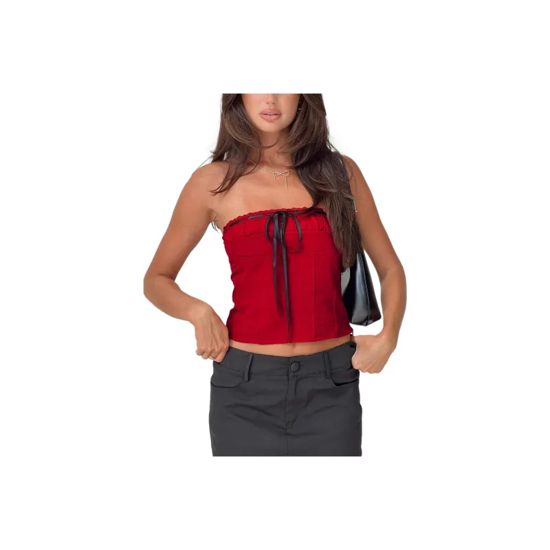 PRINCESS POLLY ELKIN STRAPLESS TOP Strapless Top Women's Red/Red-0