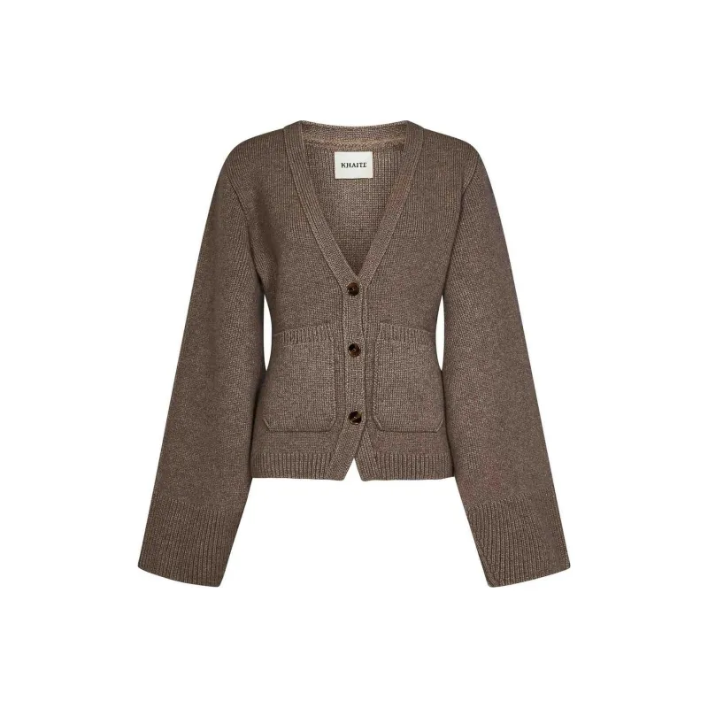 KHAITE Scarlett Cardigan 'Camel'-0
