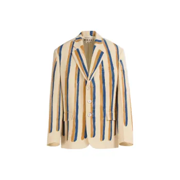 MARNI Striped Single breasted Blazer