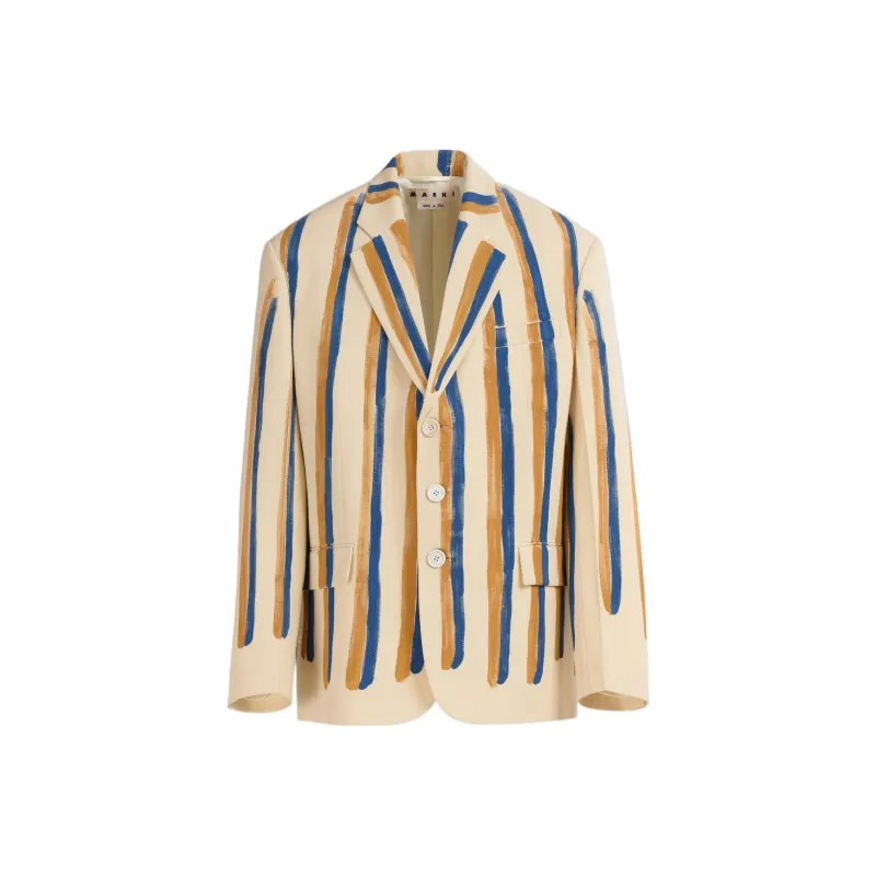 MARNI Striped Single breasted Blazer-0