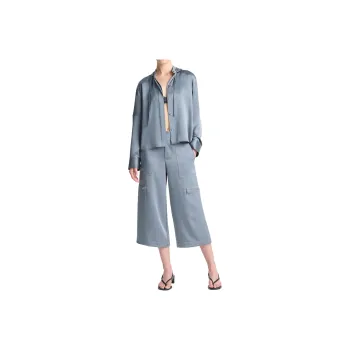 VINCE Silk Hooded Shirt