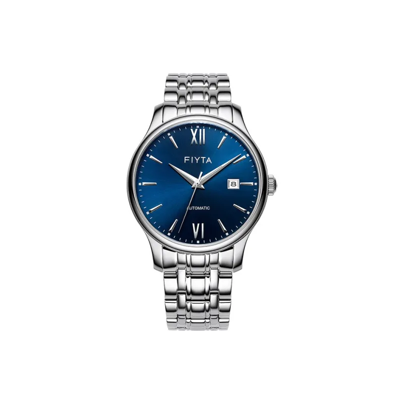Fiyta DGA29005.WLW Automatic Mechanical Movement Stainless Steel Strap Watch Men's Watches Blue Dial-0