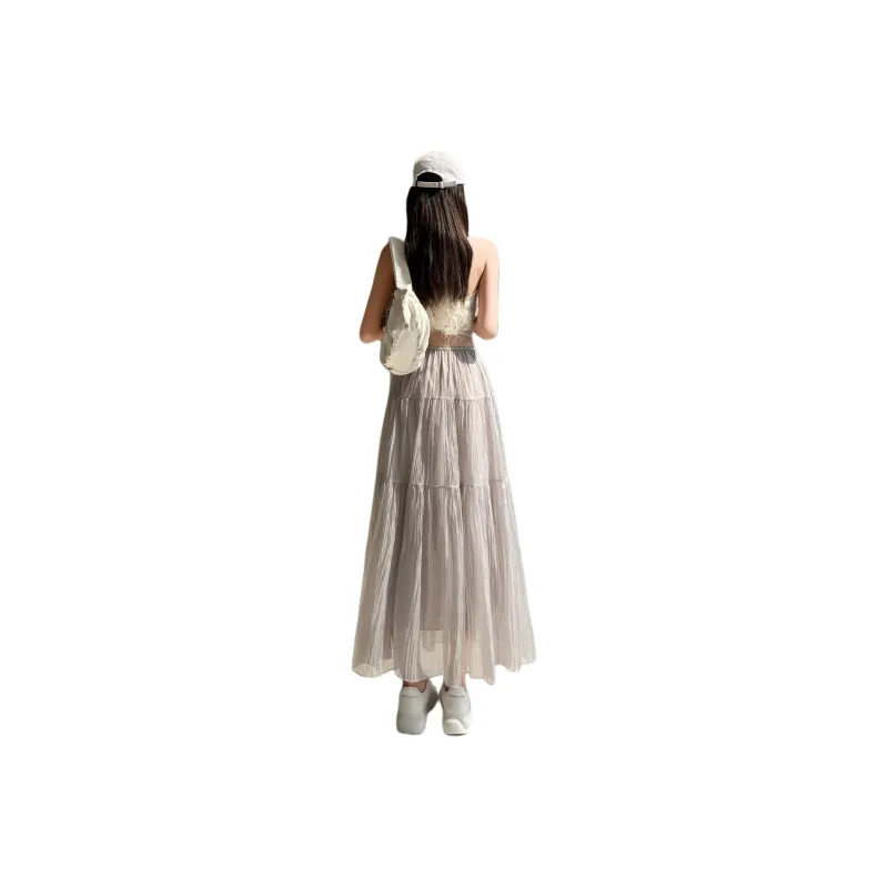 Flowers In Water Casual Long Skirt Women's-2