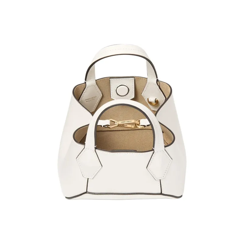 Jimmy Choo Diamond Cow Leather Tote Bag, Shopping Bag, Shoulder Bag, Handbag Extra Small Women's Latte & Gold-3