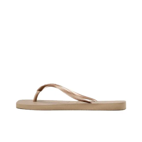 Havaianas x ZARA Rubber Sole Abrasion Resistant Flip Flops Women's Tan