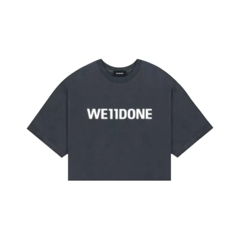 WE11DONE Logo print Cotton T shirt-3