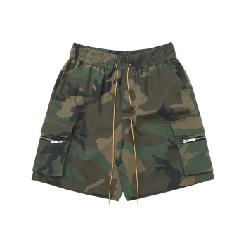CHINISM Casual Shorts Unisex Green Camouflage