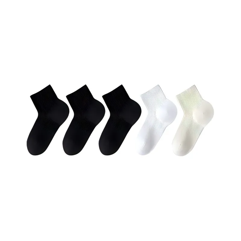 H YXIANG Mid Calf Socks Women's 5 Pack-15
