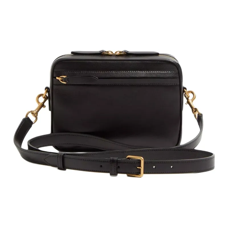 Valentino Nappa Leather Crossbody Bag, Shoulder Bag Men's Black & Brown-3