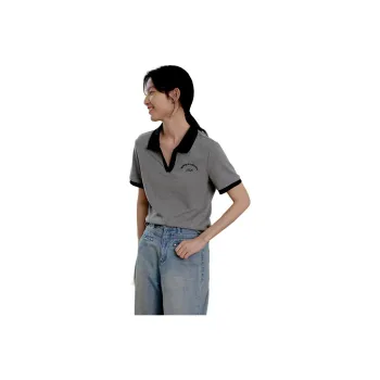 WHITEALLUSION T Shirt Women's Gray