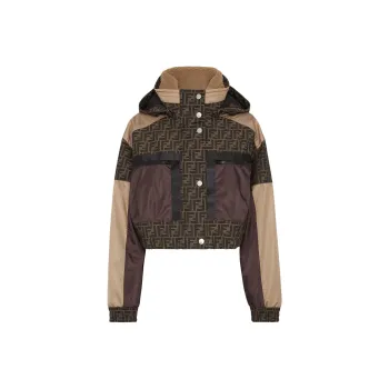 FENDI Panelled Monogrammed Button Up Jacket