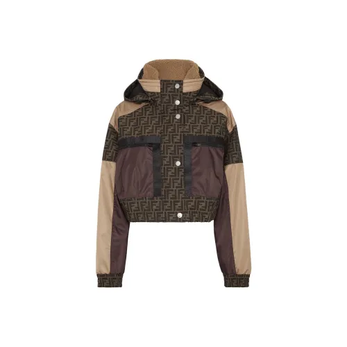 FENDI Panelled Monogrammed Button Up Jacket