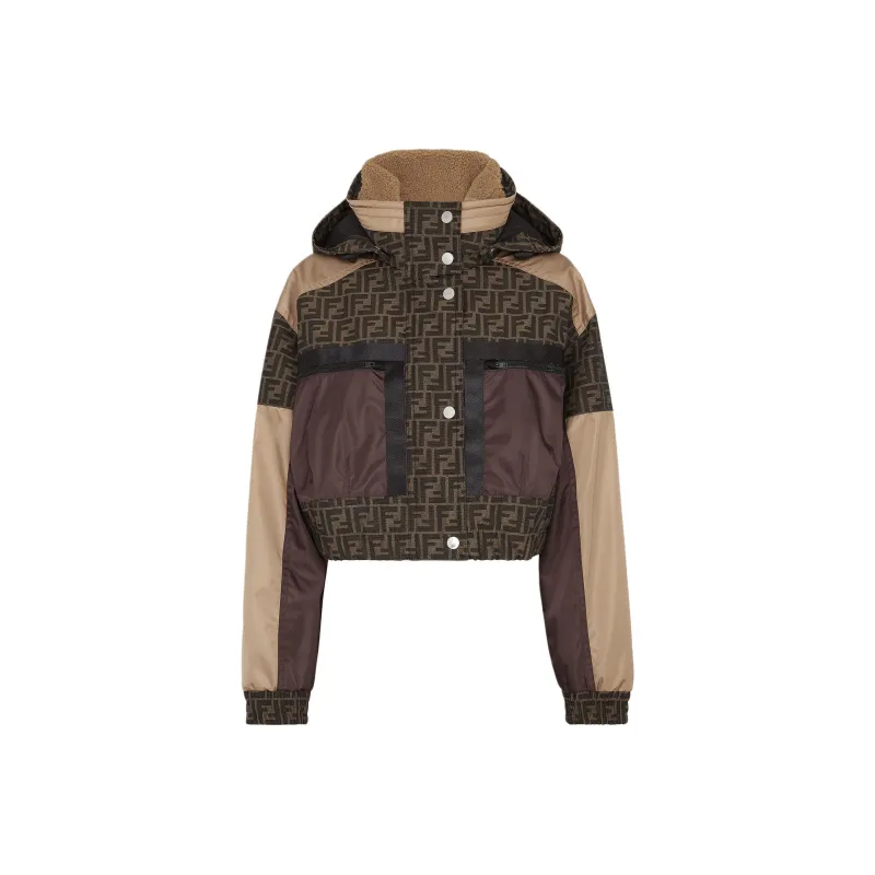 FENDI Panelled Monogrammed Button Up Jacket-0