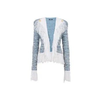 BALMAIN Tweed Denim Jacket