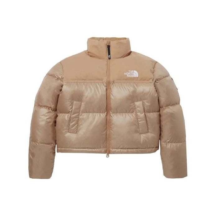 THE NORTH FACE Novelty Nuptse Down Jacket Women's Beige Brown-0