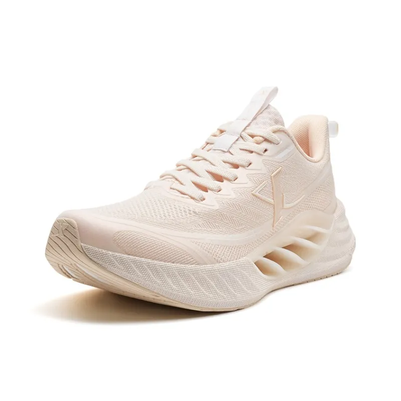 XTEP Hydrogen Wind 8.0 Rebound Breathable Slip Resistant Low Top Training Sprint Running Shoes Women's Pure Peach Scent-1