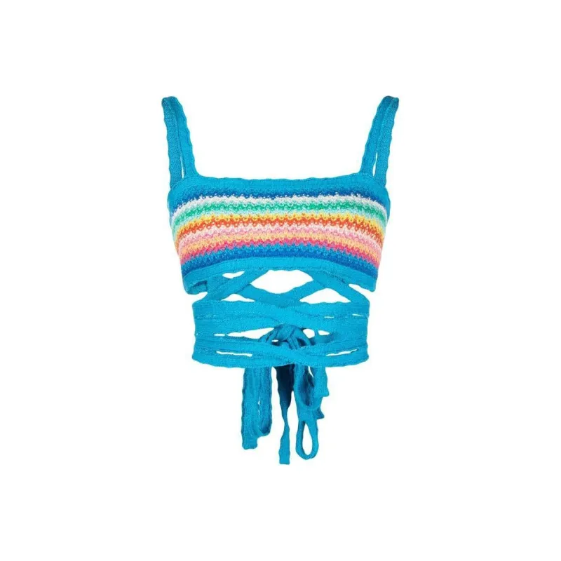 Alanui Over The Rainbow Sleeveless Knitted Top-0