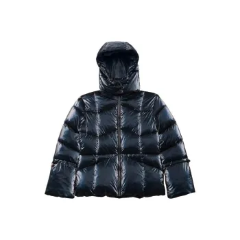 GUESS Paloma Nylon Puffer Hooded Jacket Jackets Coats Women's Marine Blue