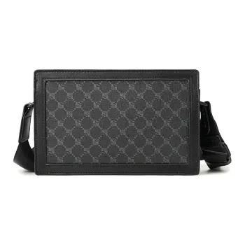 CARTELO PVC Box Messenger Bag Crossbody Bag Shoulder Bag Unisex Pattern Black/Black Plaid