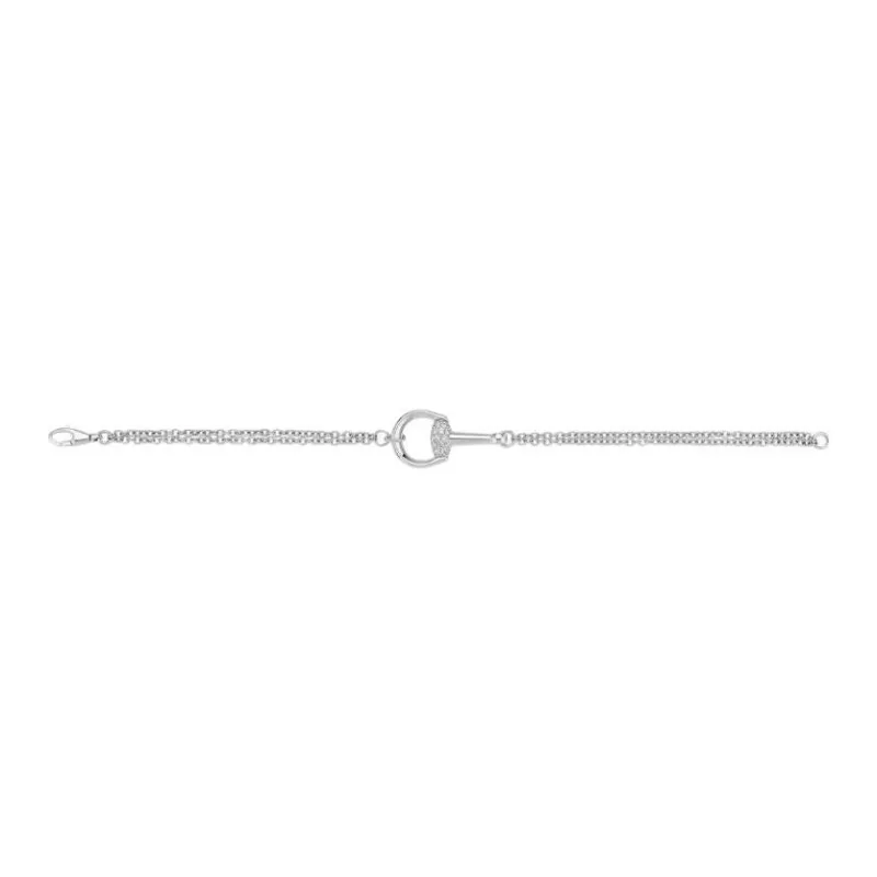 GUCCI 18K White Gold, Diamond Bracelets Unisex Silver-1