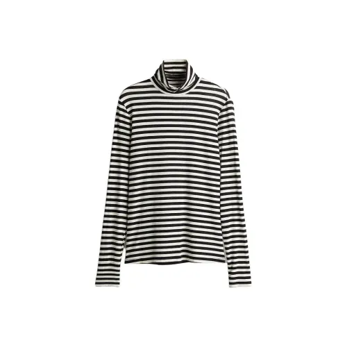 H&M T Shirt Women's Black/White Stripes