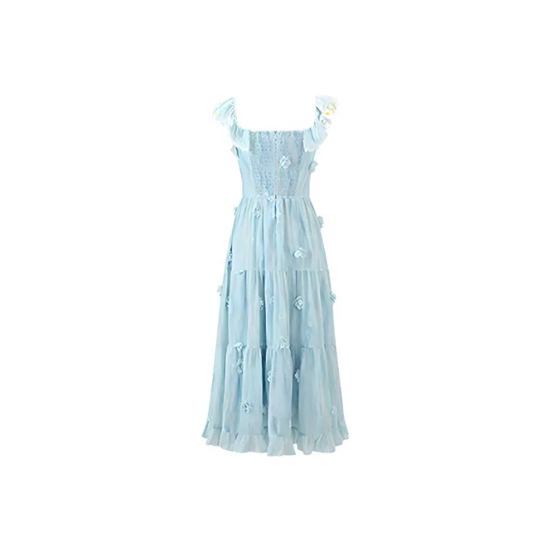 COVT Sleeveless Dress Women's Aqua Colorful Blue-1