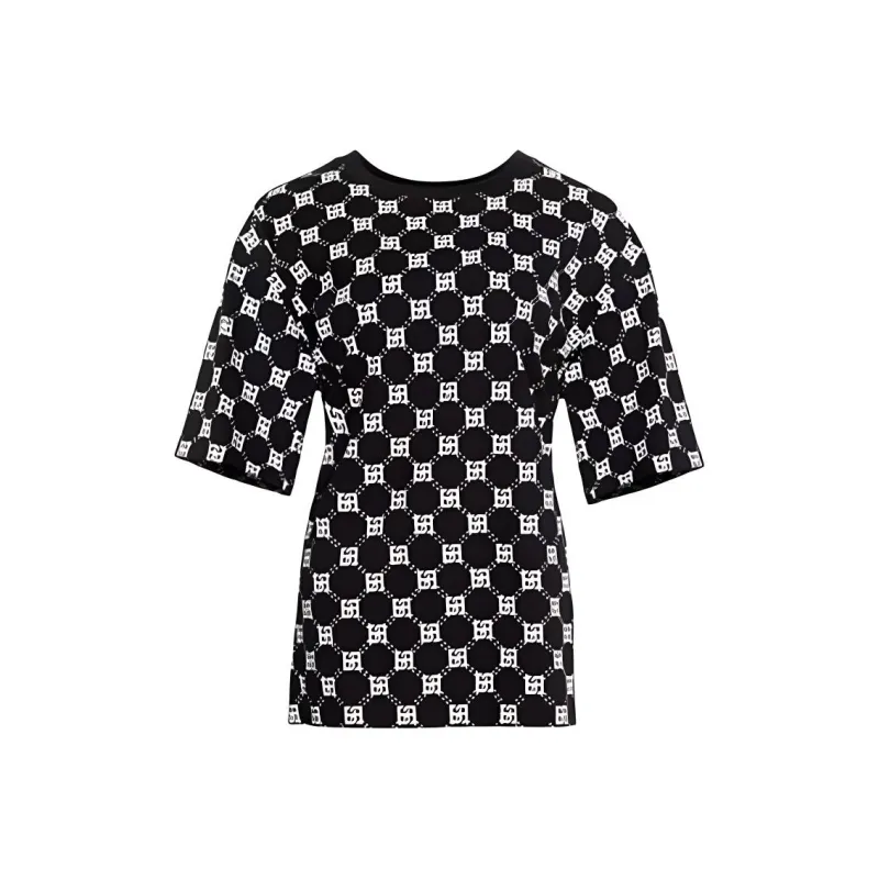 BESIONIA T Shirt Women's Black Pattern-0